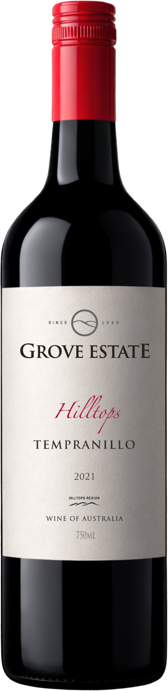 Grove Estate Wines  Tempranillo 2021 Hilltops bottle